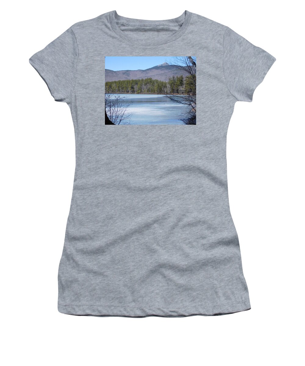 Lake Chocorua Women's T-Shirt featuring the photograph Frozen Lake Chocorua by Catherine Gagne