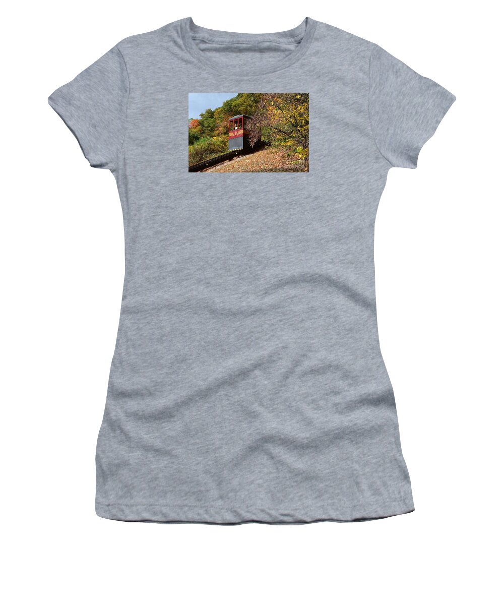 Funicular Women's T-Shirt featuring the photograph Funicular Descending by Cindy Manero