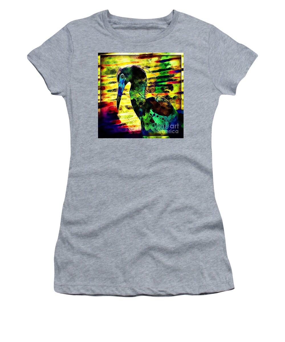  Women's T-Shirt featuring the photograph Funky Bird by Leslie Revels