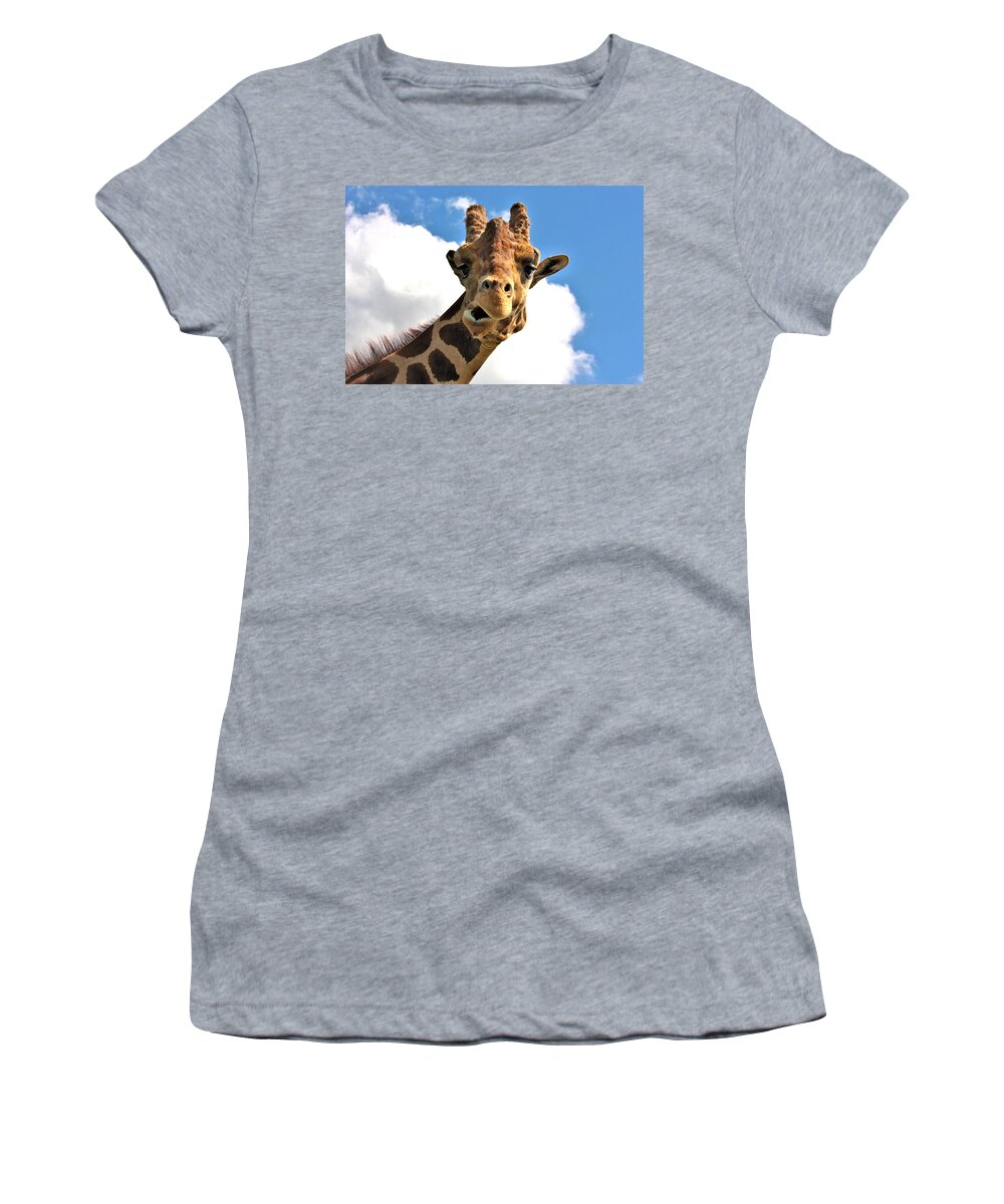 Nature Women's T-Shirt featuring the photograph Funny Face Giraffe by Sheila Brown