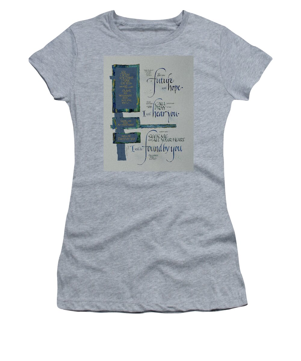 Achievement Women's T-Shirt featuring the mixed media Future Hope II by Judy Dodds