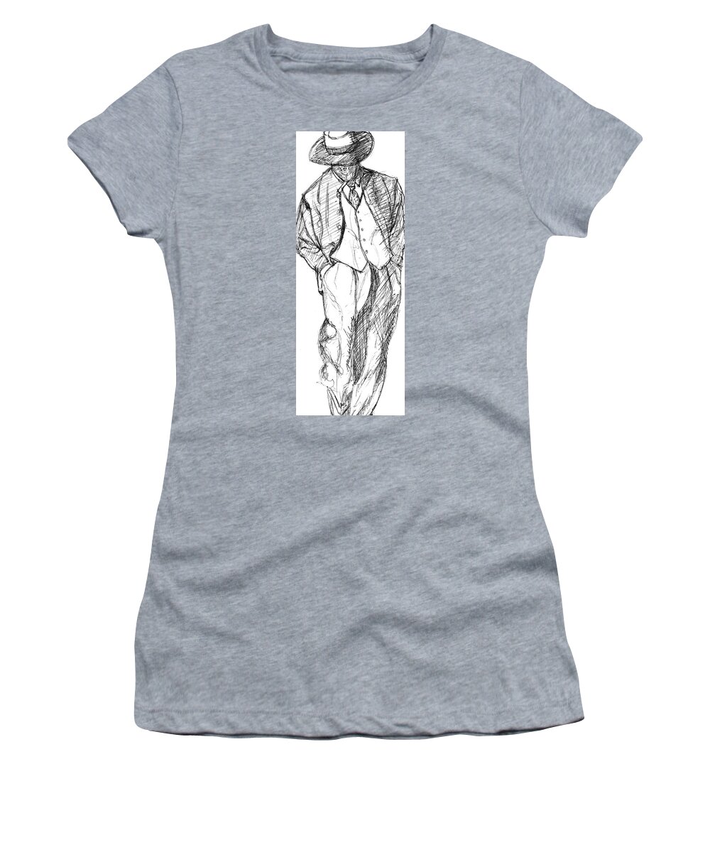 Man Women's T-Shirt featuring the drawing G-Man by Michelle Gilmore