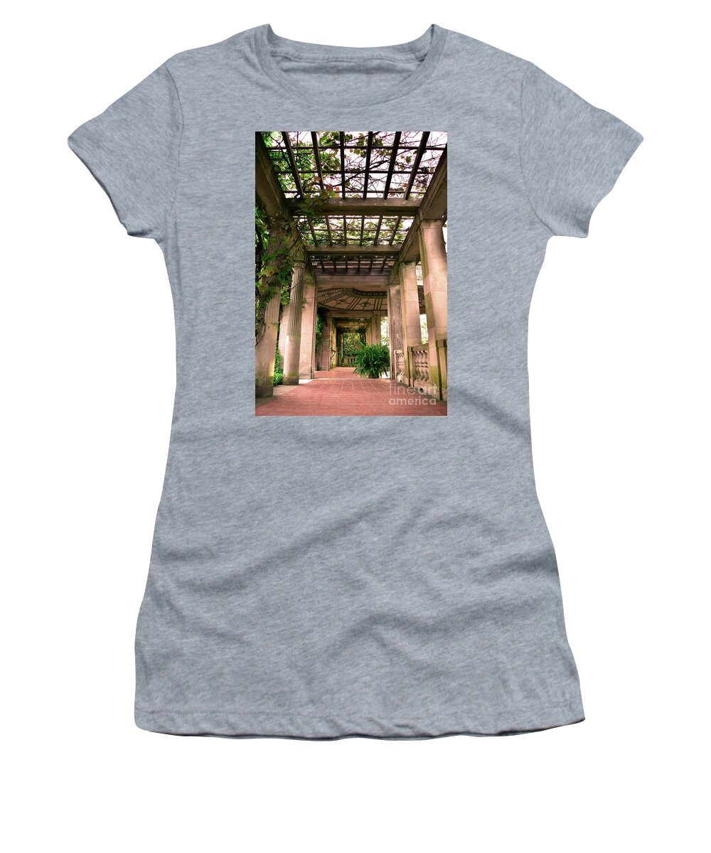 Photography Women's T-Shirt featuring the photograph Garden Corridor by Raven Steel Design