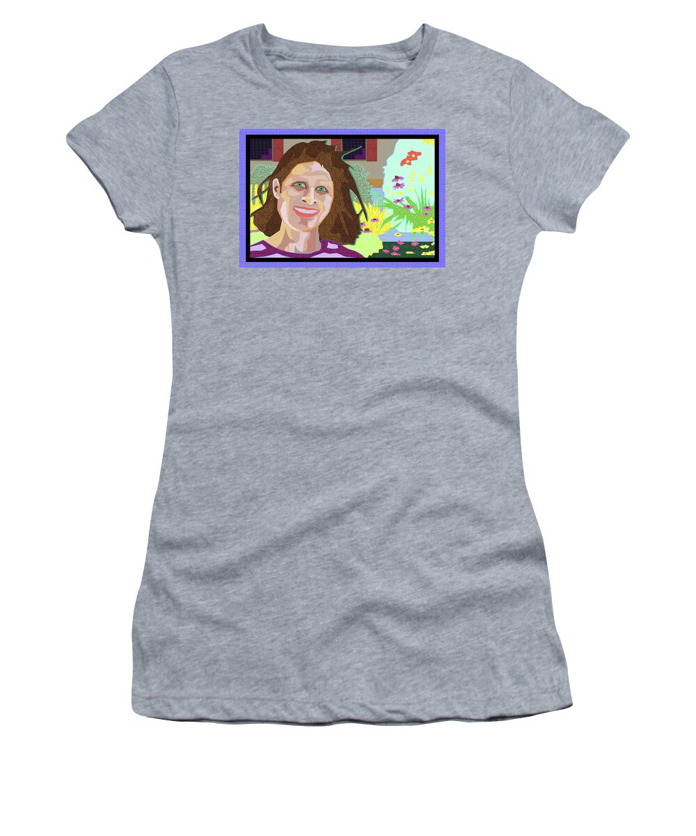 Patterns And Color In The Garden Women's T-Shirt featuring the digital art Garden Portrait by Rod Whyte