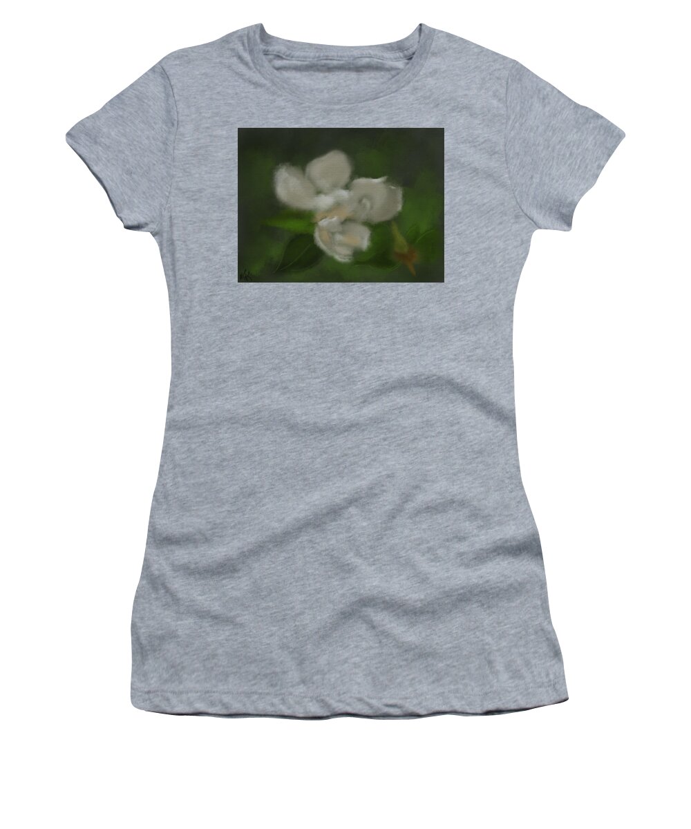 Flowers Women's T-Shirt featuring the digital art Gardenia by Michael Kallstrom