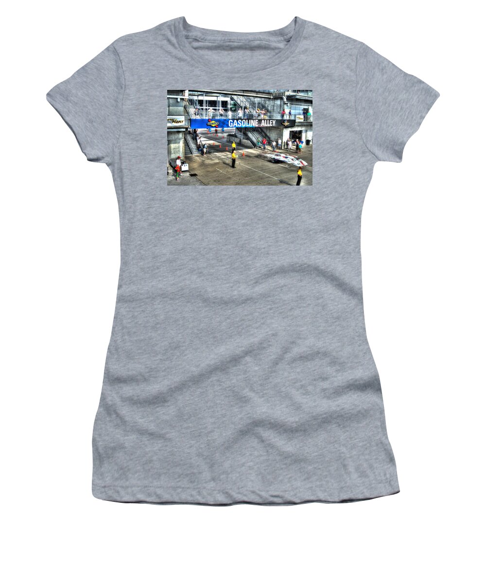 Gasoline Alley Women's T-Shirt featuring the photograph Gasoline Alley 2015 by Josh Williams