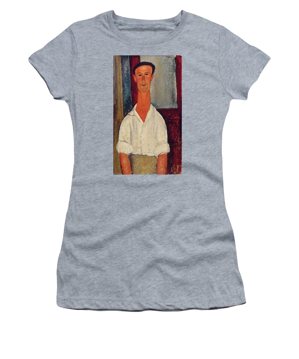 Gaston Modot Women's T-Shirt featuring the painting Gaston Modot by Amedeo Modigliani