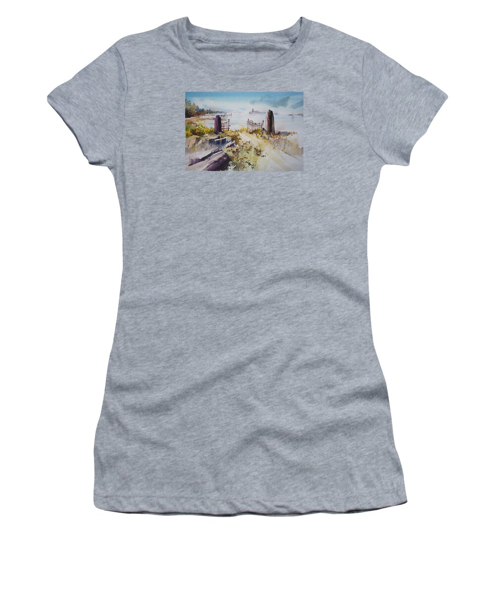 Shore Women's T-Shirt featuring the painting Gated Shore by P Anthony Visco