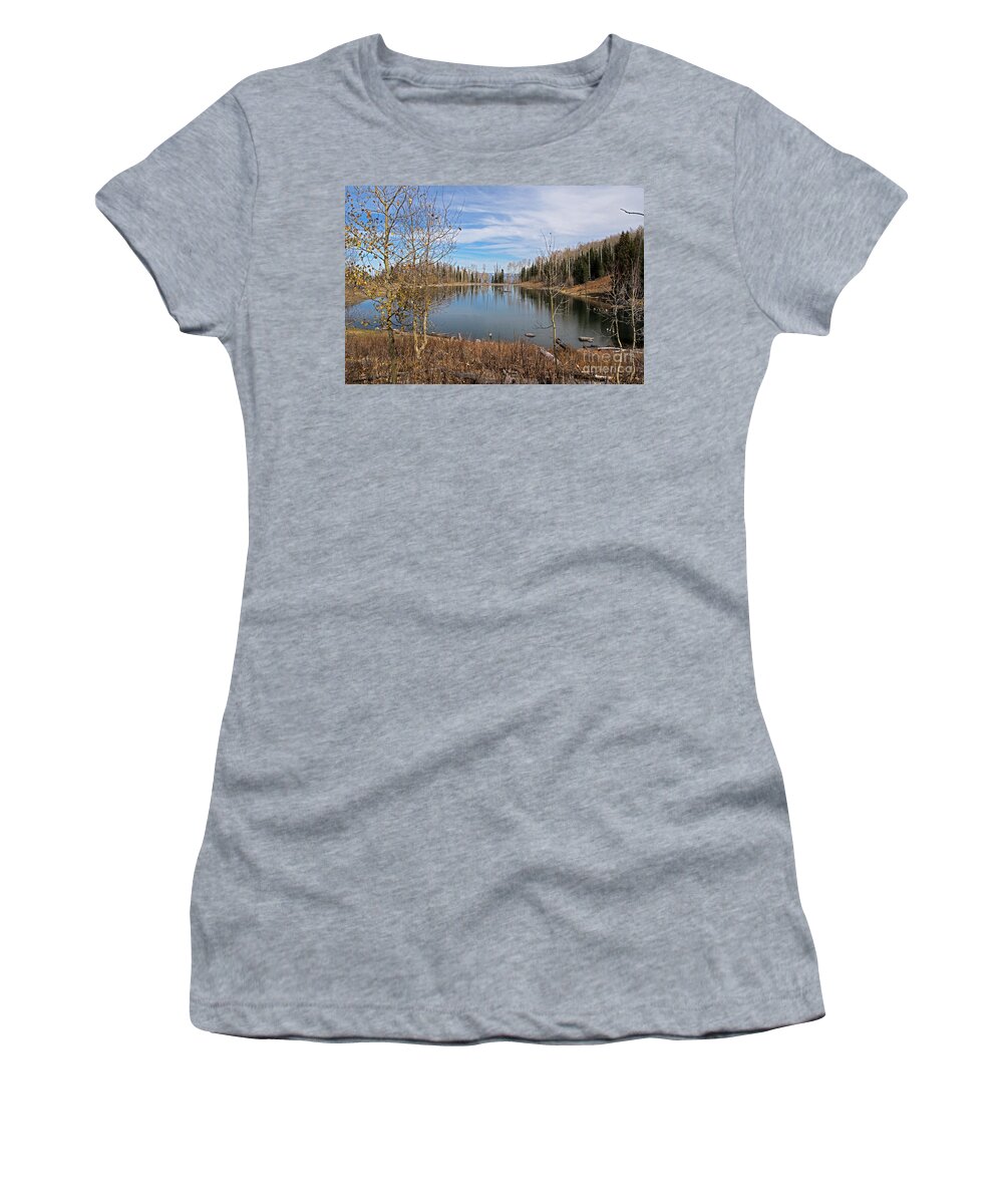 Gates Lake Women's T-Shirt featuring the photograph Gates Lake by Cindy Murphy - NightVisions