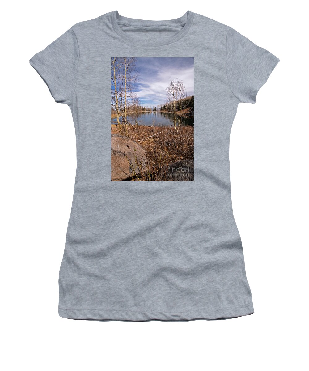 Gates Lake Women's T-Shirt featuring the photograph Gates Lake UT by Cindy Murphy - NightVisions