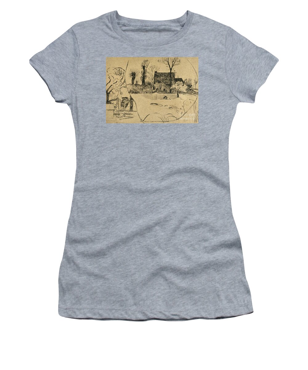 1888 Women's T-Shirt featuring the photograph GAUGUIN: PONT-AVEN, c1888 by Granger