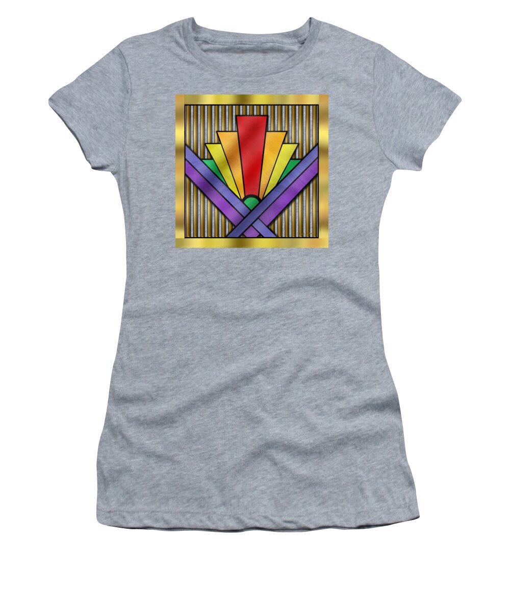 Staley Women's T-Shirt featuring the digital art Rainbow Art Deco by Chuck Staley