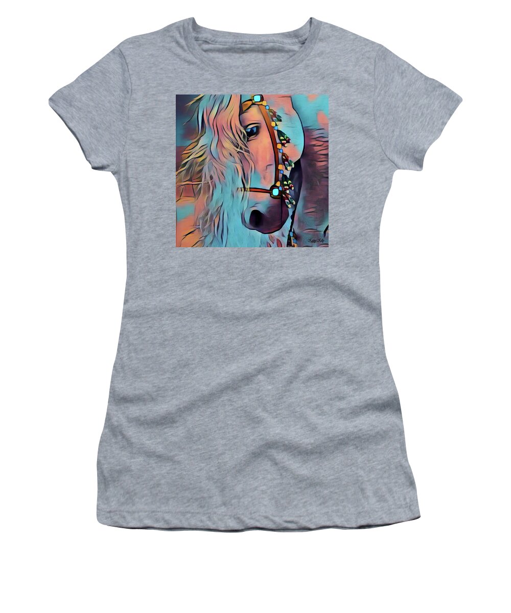 Horse Women's T-Shirt featuring the digital art Gentle Giant by Kathy Kelly