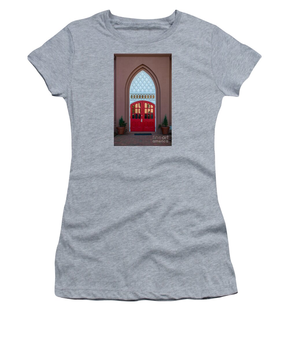 St. Matthews German Evangelical Lutheran Church Women's T-Shirt featuring the photograph German Red by Dale Powell
