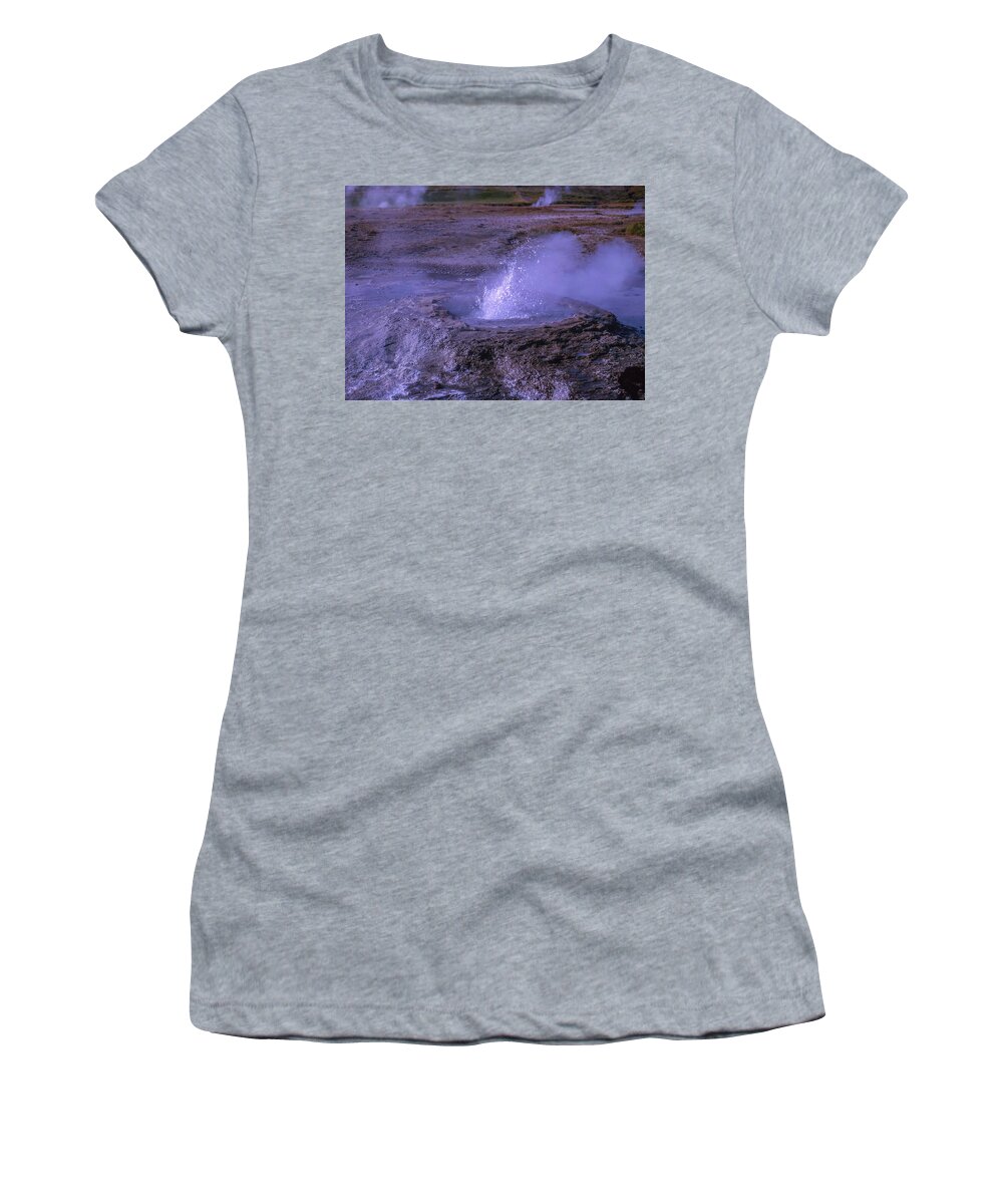 Iceland Women's T-Shirt featuring the photograph Geyser Cone, Iceland by Richard Goldman