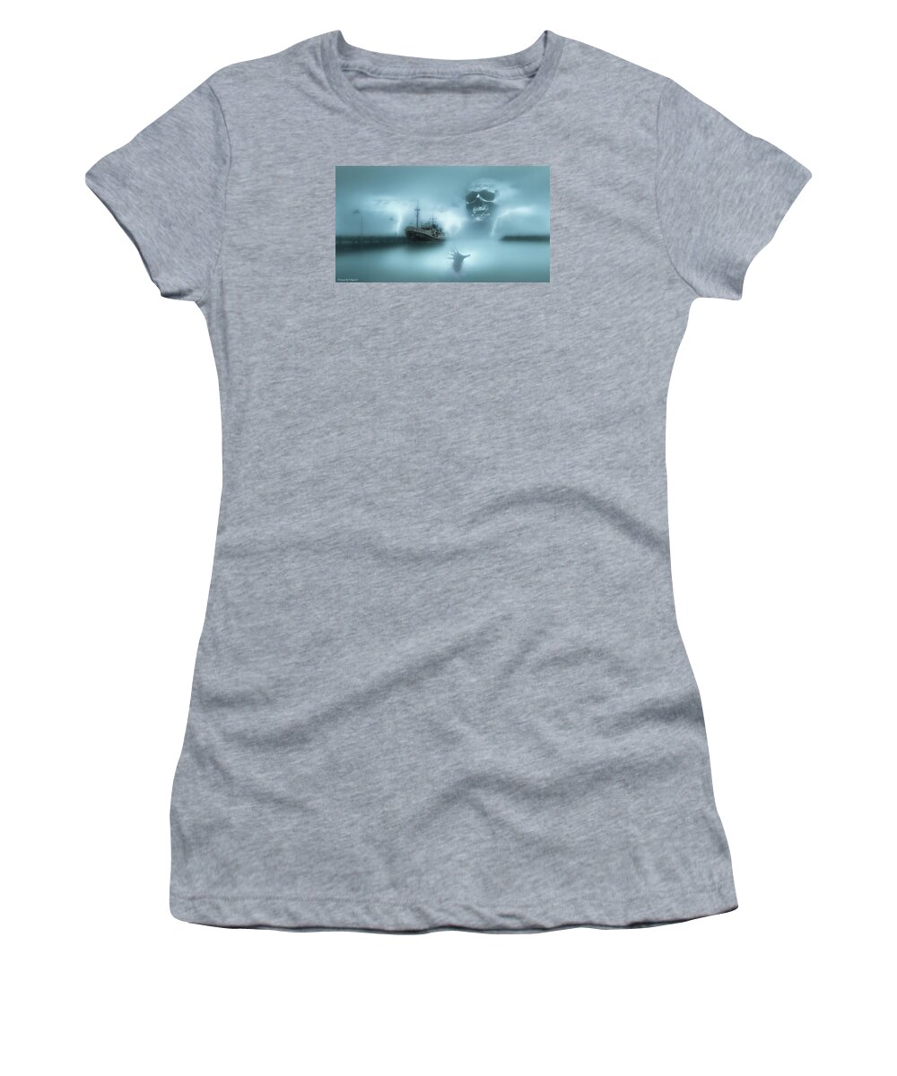 Ghost Ship Women's T-Shirt featuring the photograph Ghost ship 0002 by Kevin Chippindall