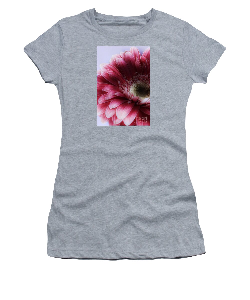 Gerbera Women's T-Shirt featuring the photograph Ghostly Gerbera by Clare Bevan