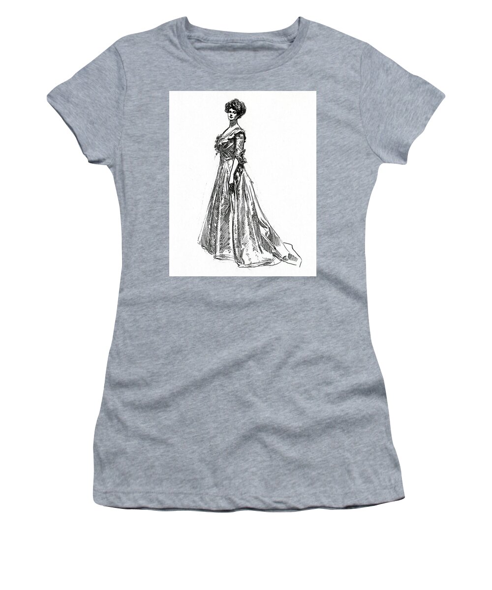 Gibson Women's T-Shirt featuring the drawing Gibson Girl from 1902 by Charles Dana Gibson