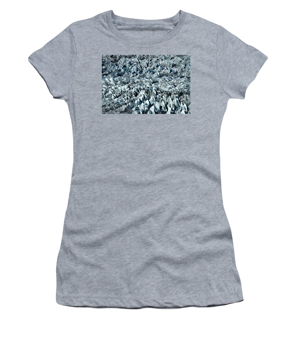 Glaciers Women's T-Shirt featuring the photograph Glacier Fins - Iceland by Stuart Litoff