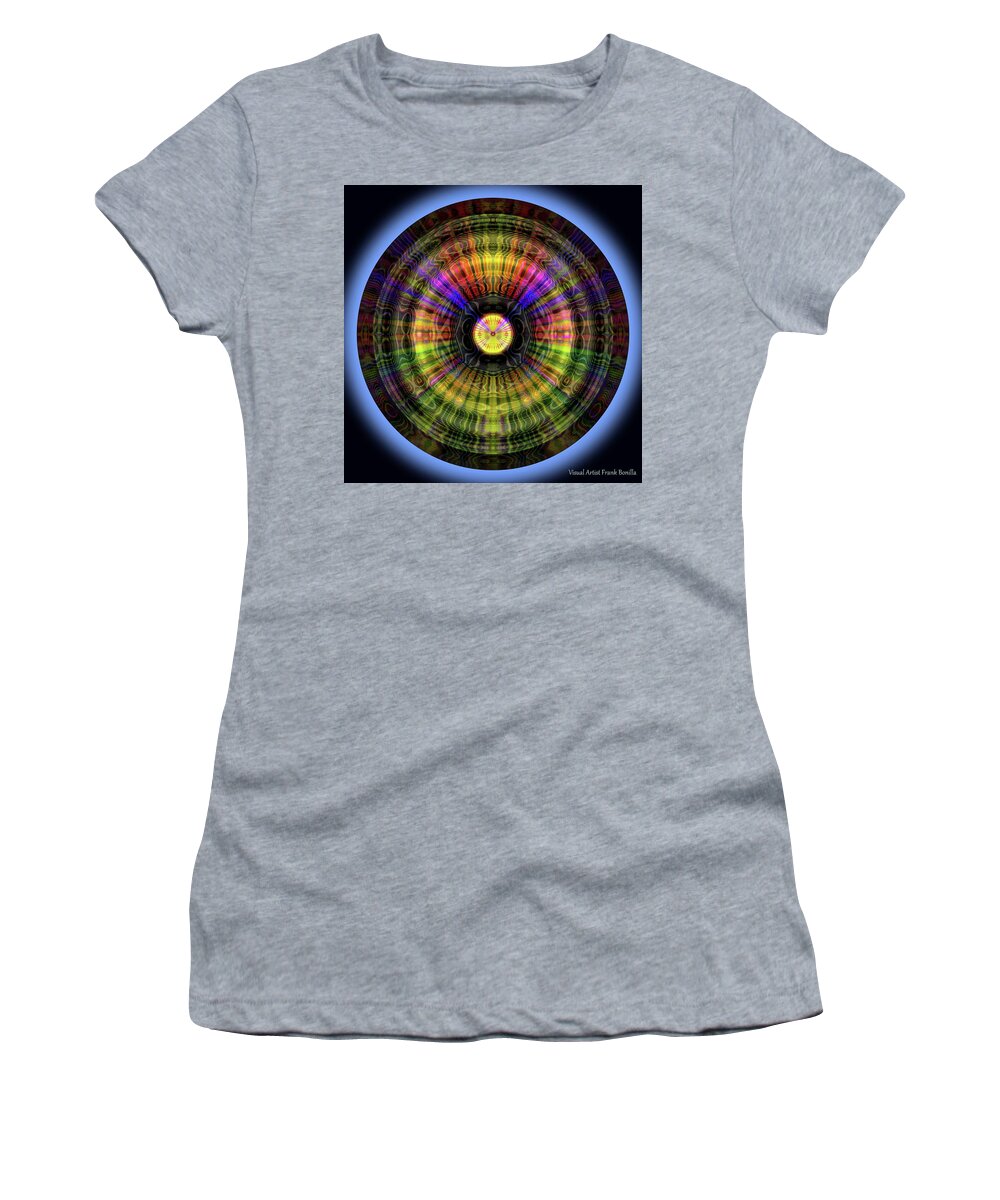 Glow Women's T-Shirt featuring the digital art Glow Wheel Twelve by Frank Bonilla