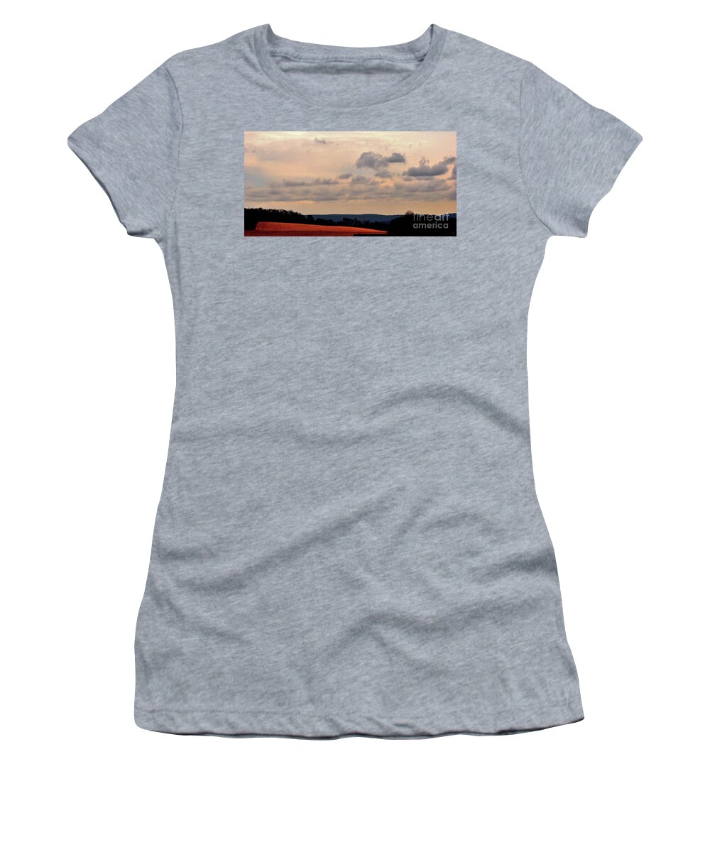 Landscape Women's T-Shirt featuring the photograph Glowing Field by Lori Tambakis