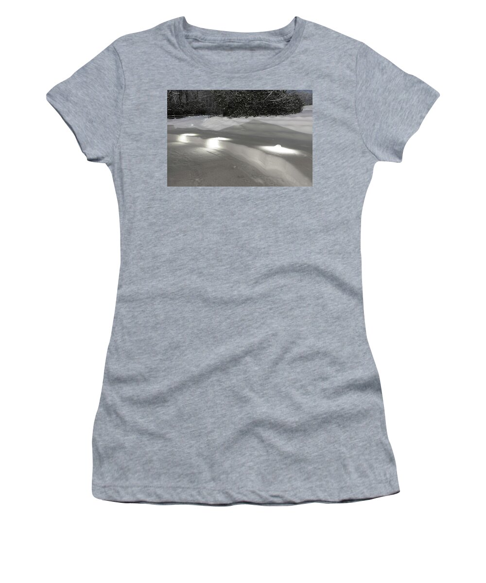 Snow Women's T-Shirt featuring the photograph Glowing Landscape Lighting by D K Wall