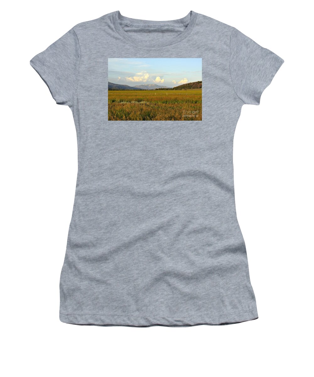 Meadow Women's T-Shirt featuring the photograph Glowing Meadow by Teresa Zieba