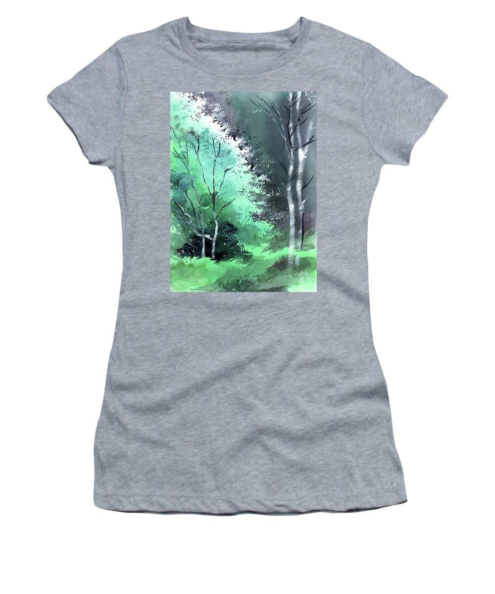 Nature Women's T-Shirt featuring the painting Go Green by Anil Nene