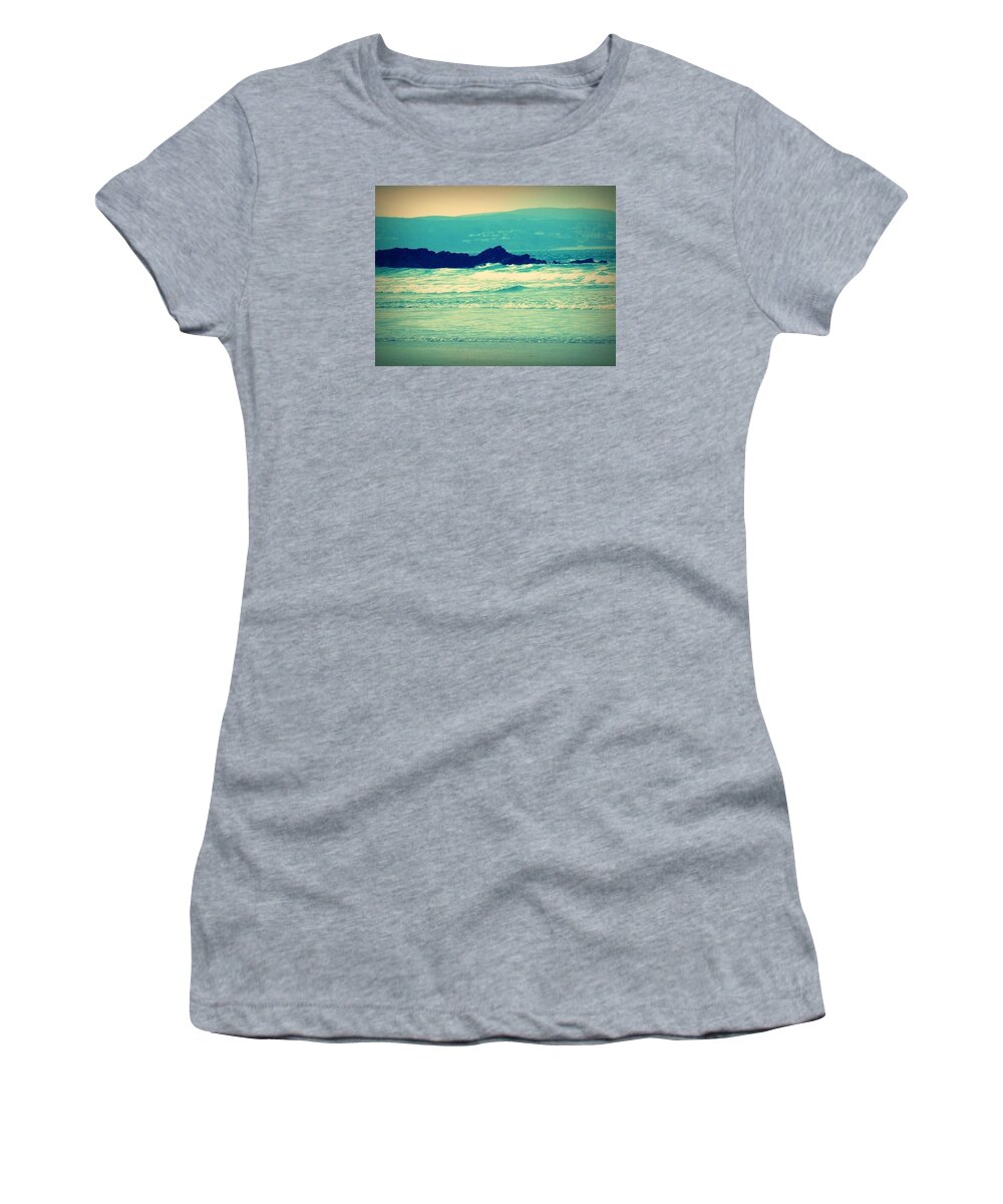 Beach Women's T-Shirt featuring the photograph Godrevy sea by Pete Hall