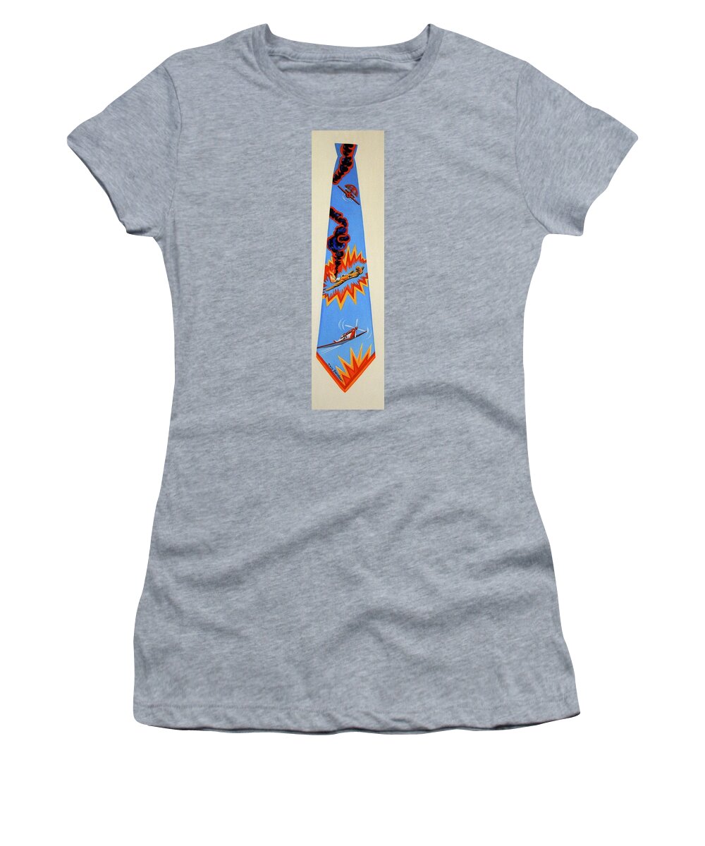 Tie Women's T-Shirt featuring the painting Going Down by Tracy Dennison