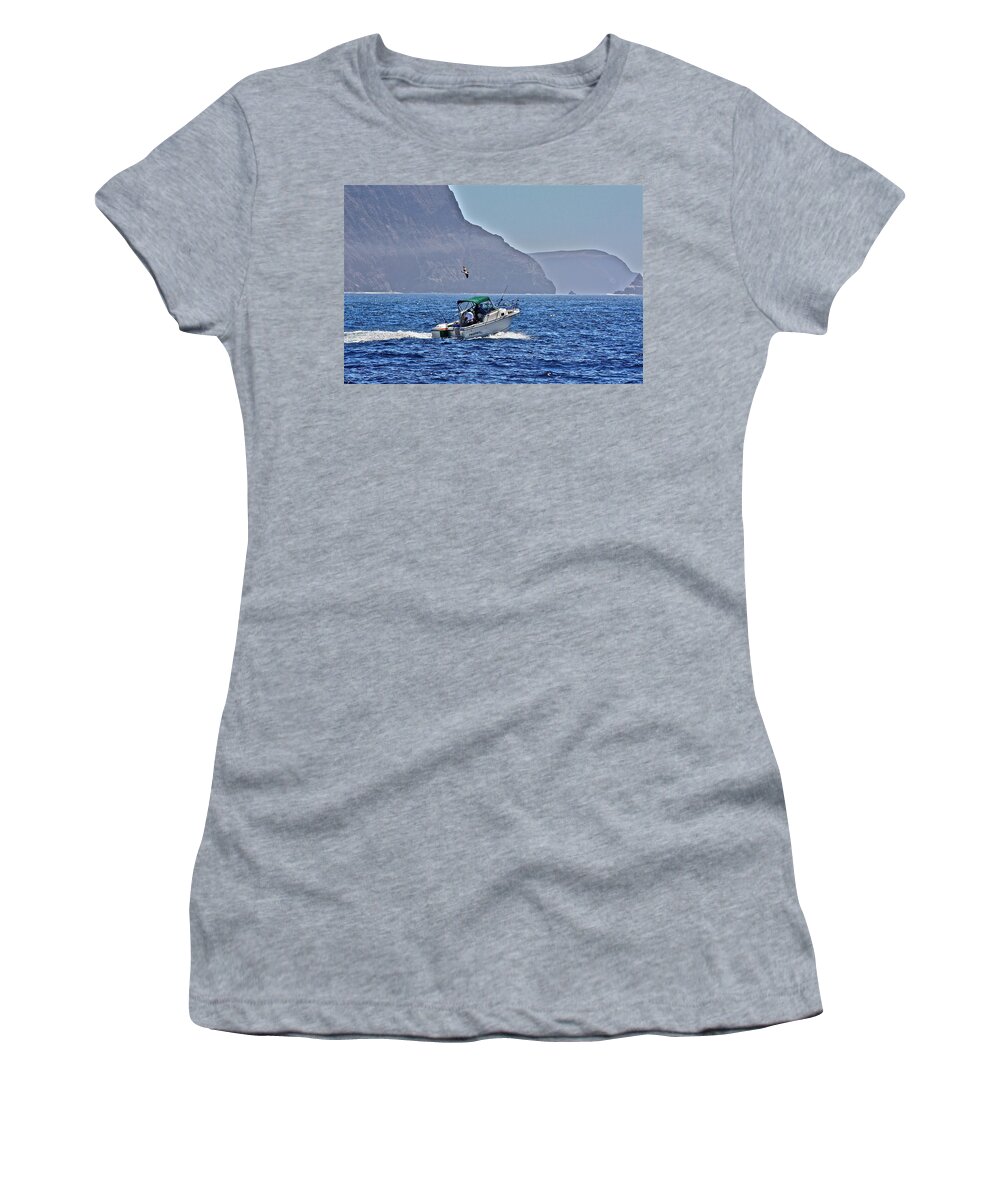Ocean Women's T-Shirt featuring the photograph Going Fishing by Diana Hatcher