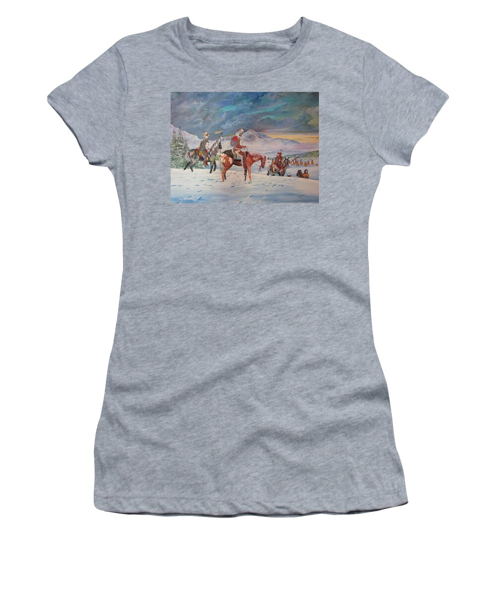  Women's T-Shirt featuring the painting Going Home by Dave Farrow