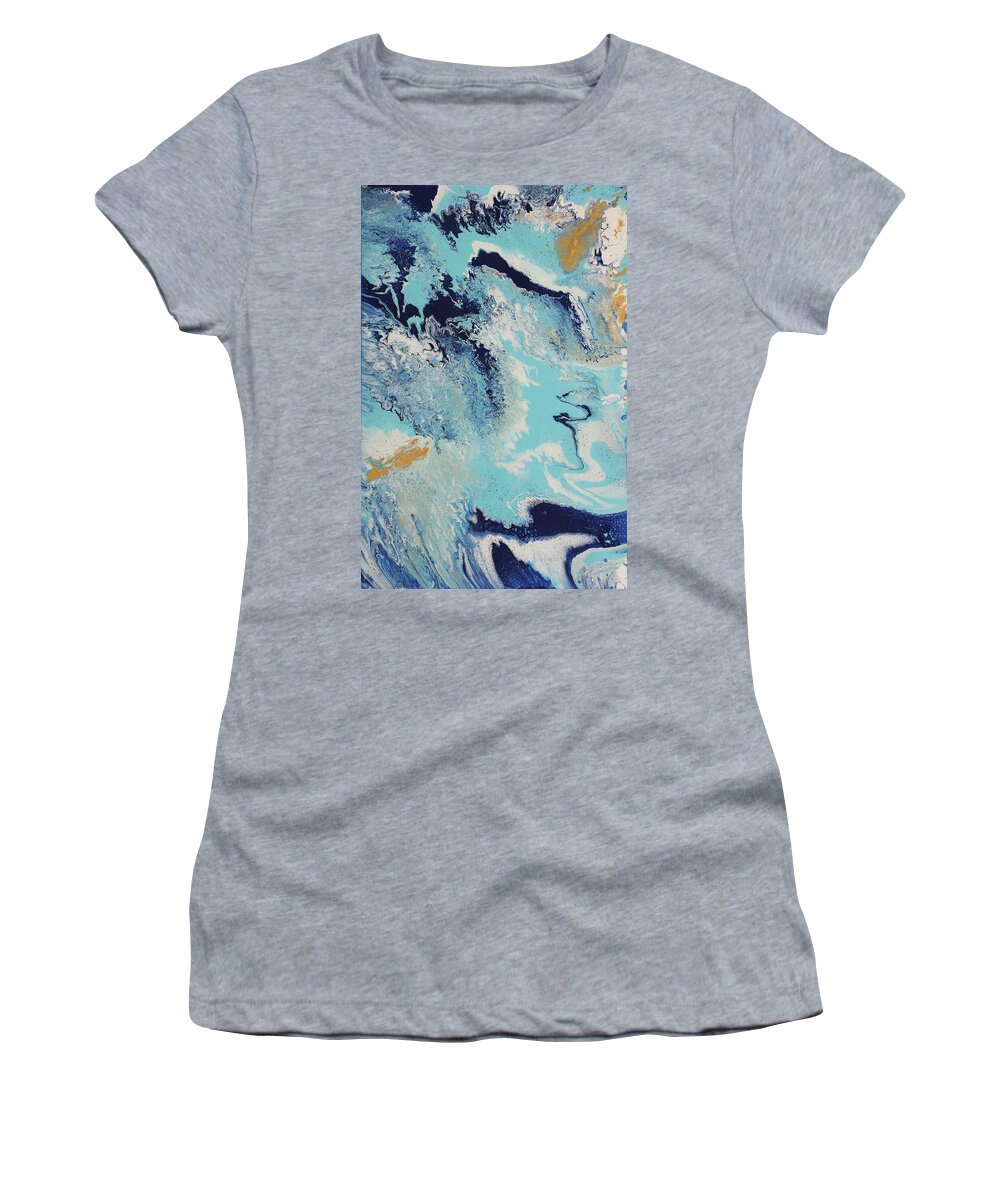 Ocean Women's T-Shirt featuring the painting Gold Strike by Tamara Nelson