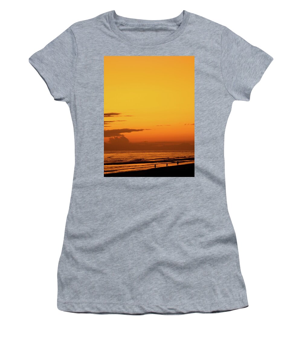 Beach Women's T-Shirt featuring the photograph Golden Beach Sunset by Steven Myers