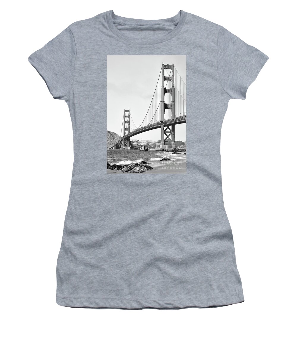 Architecture Women's T-Shirt featuring the photograph Golden Gate Bridge from Baker Beach 2 by Dean Birinyi