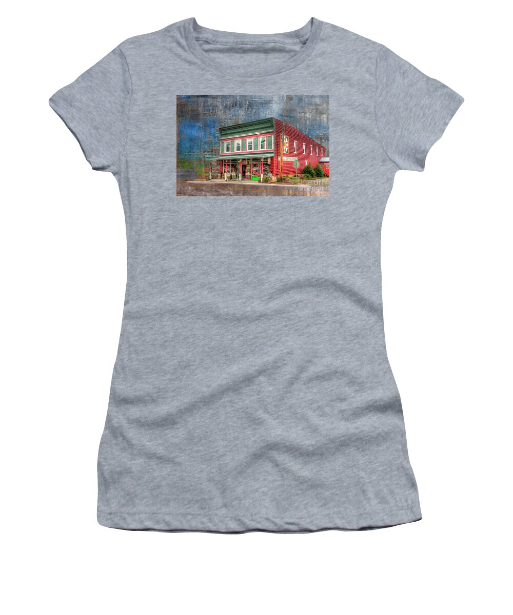 Hdr Women's T-Shirt featuring the photograph Golden Rule Store by Larry Braun