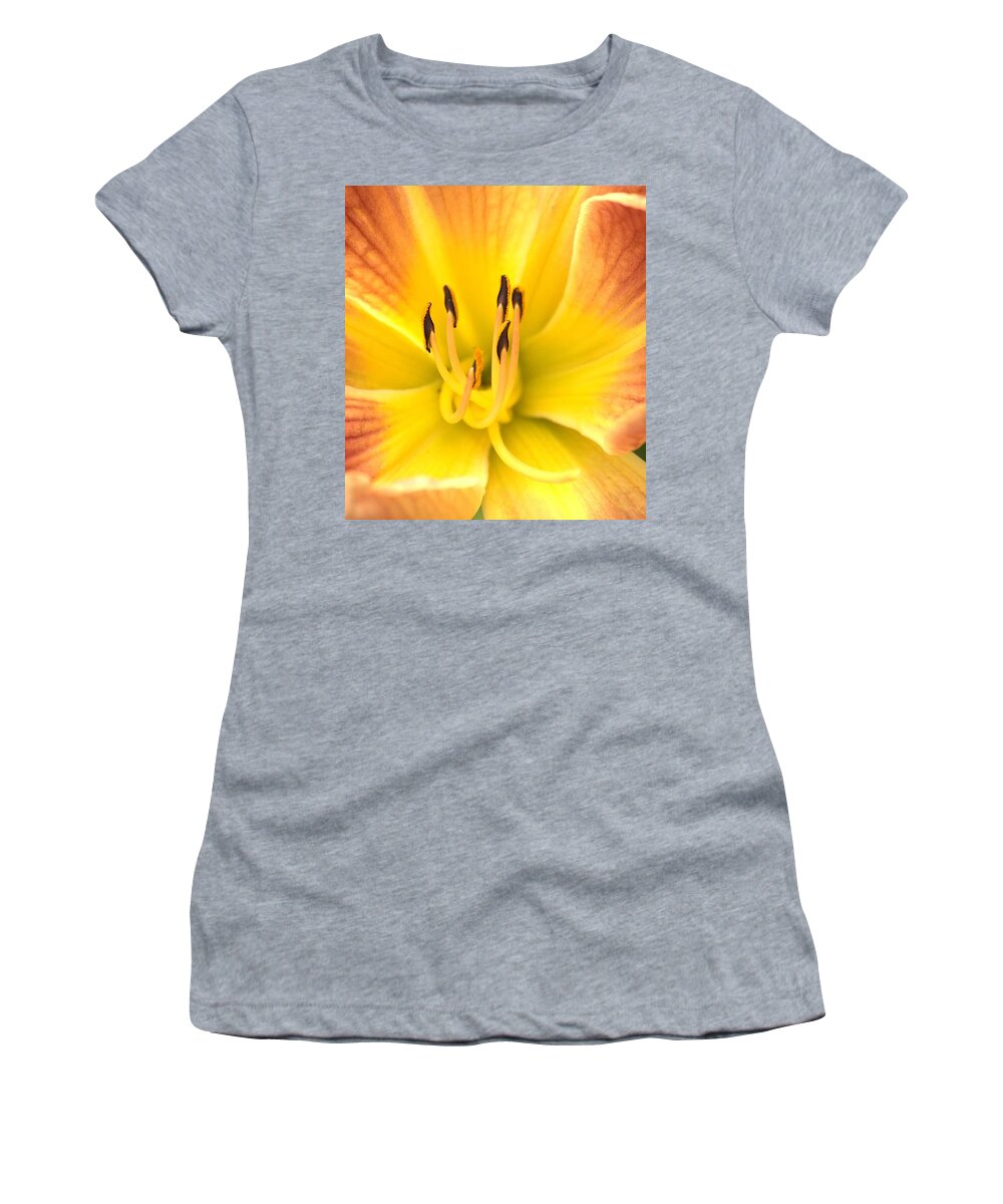Daylily Women's T-Shirt featuring the photograph Golden Sunrise by Amy Gallagher