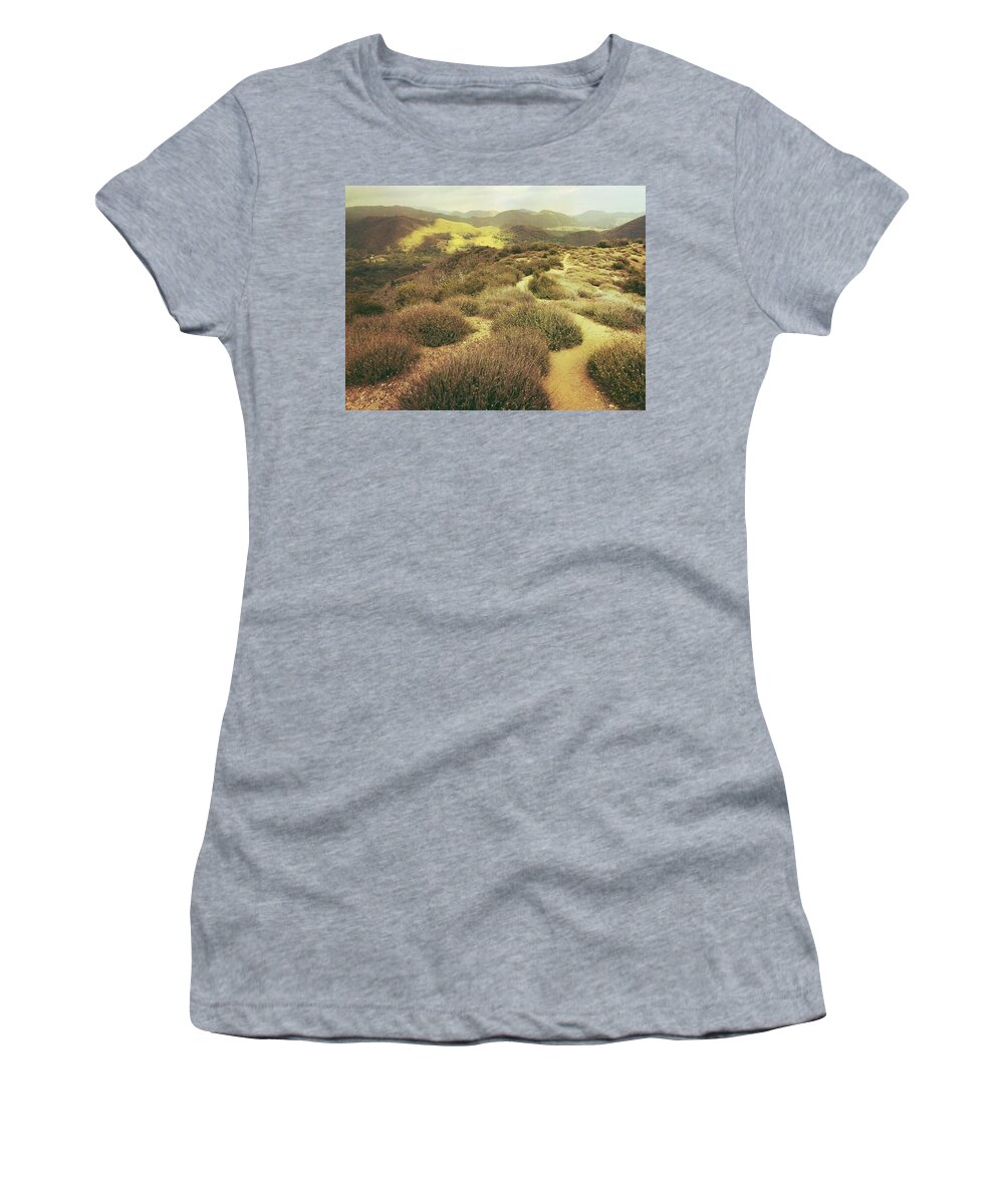 Poppy Women's T-Shirt featuring the digital art Golden Trails by Kevyn Bashore