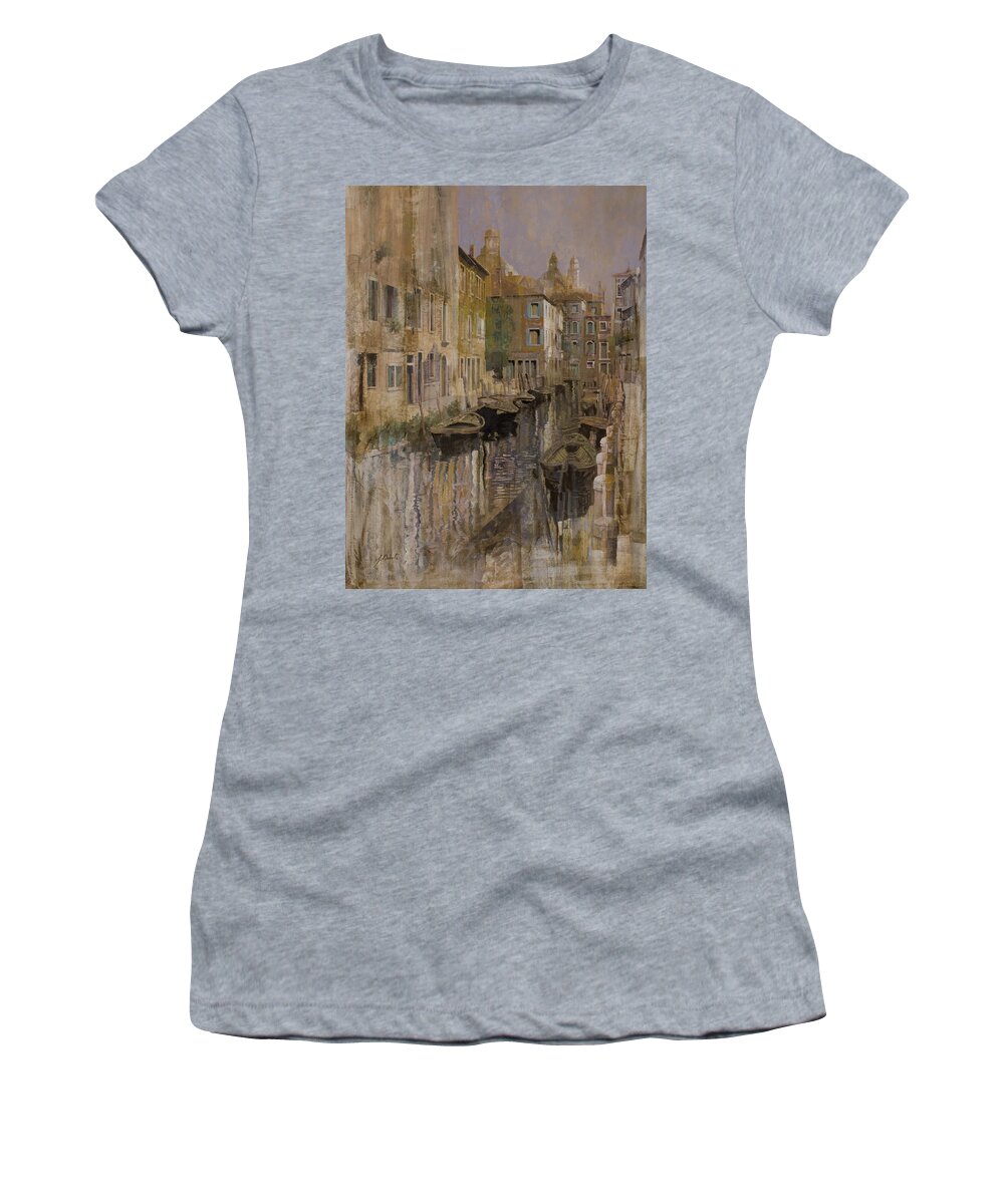 Venice Women's T-Shirt featuring the painting Golden Venice by Guido Borelli