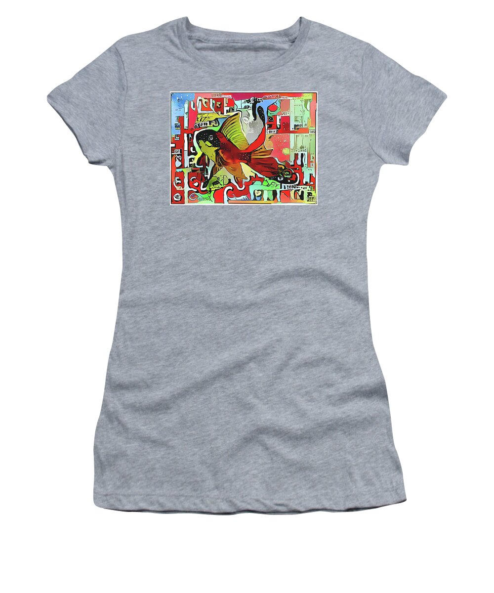 Goldfish Women's T-Shirt featuring the digital art Goldfish #2 by Jann Paxton