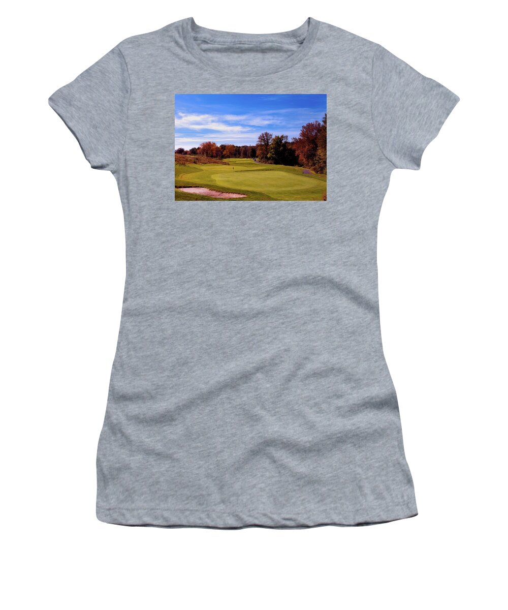 Bloomfield Women's T-Shirt featuring the photograph Golf On An Autumn Weekend by Mountain Dreams