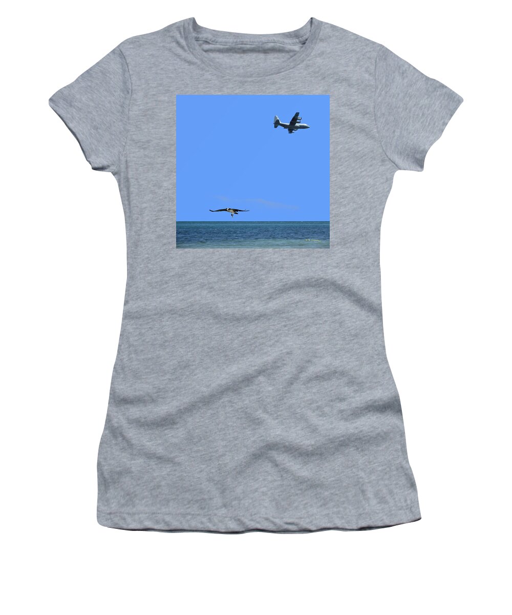 Osprey Women's T-Shirt featuring the photograph Herky Bird and Osprey by R B Harper