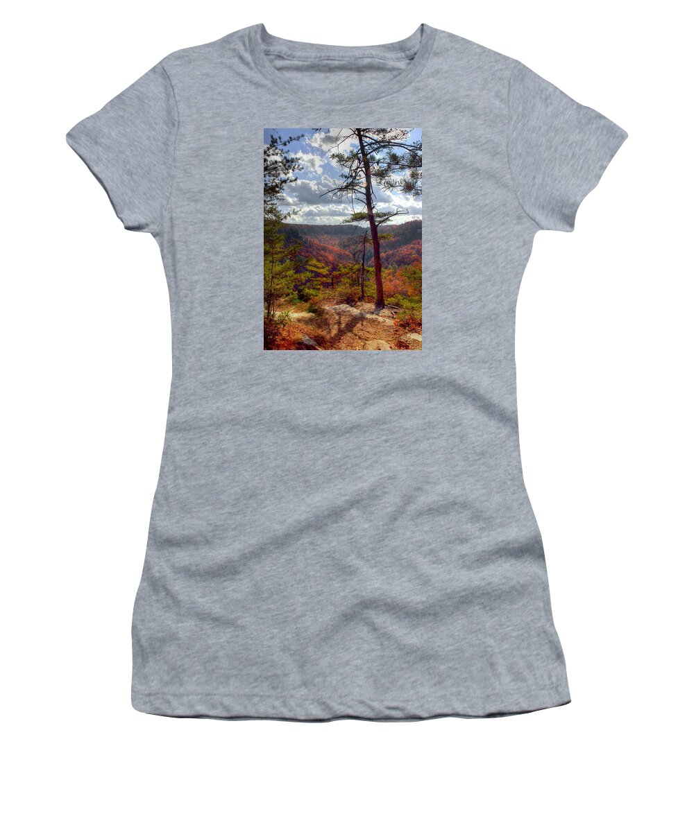 Land Women's T-Shirt featuring the photograph Gorge Overlook by Sam Davis Johnson