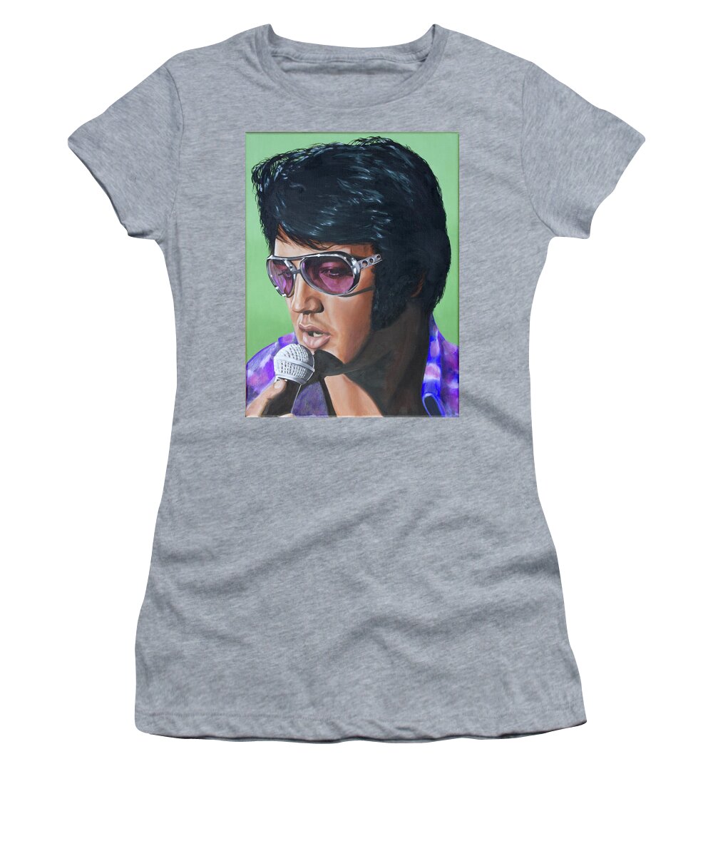 Elvis Women's T-Shirt featuring the painting Got my mojo working by Rob De Vries