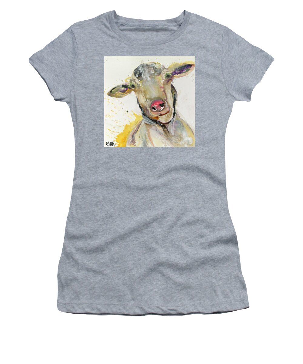 Sheep Women's T-Shirt featuring the painting Got Wool by Kasha Ritter