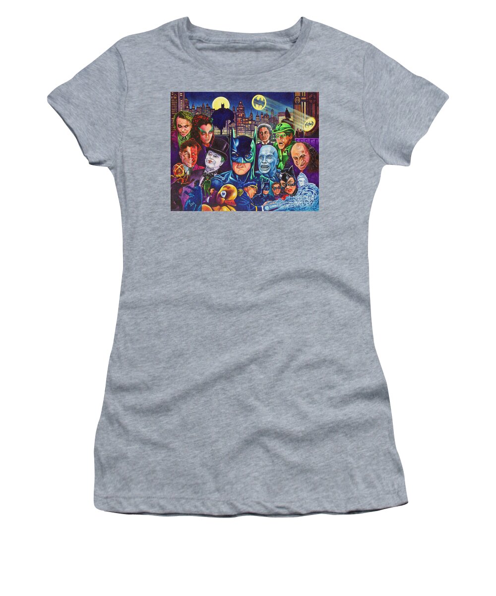 Movie Classics Women's T-Shirt featuring the painting Gotham City by Michael Frank
