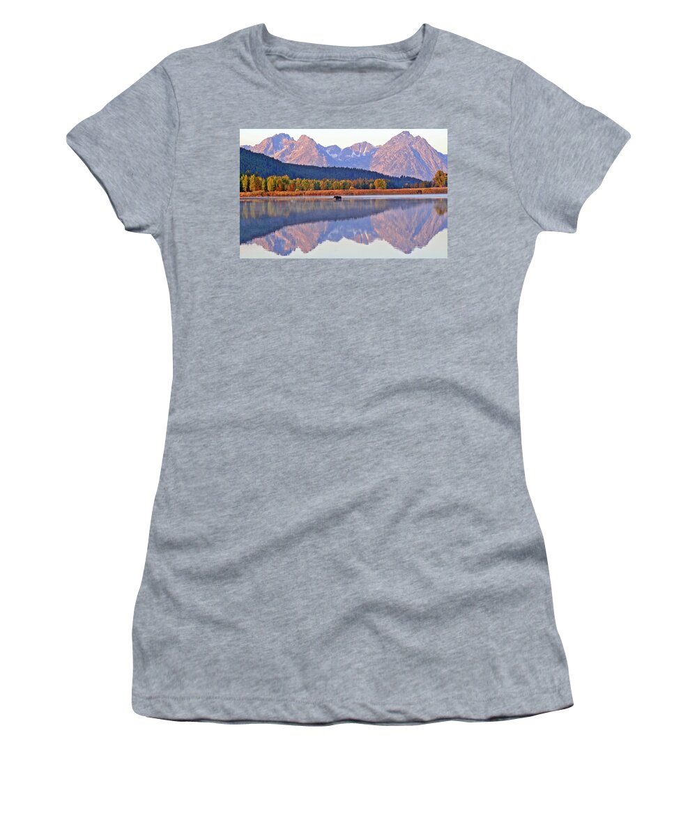 Mountain Women's T-Shirt featuring the photograph Grand Reflections by Scott Mahon