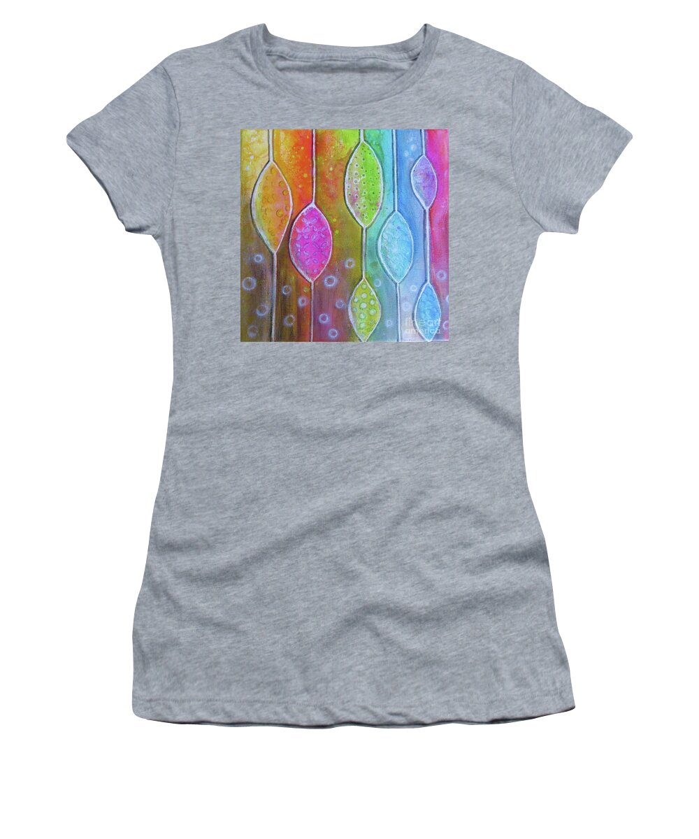 Graphic Women's T-Shirt featuring the painting Graphic Happiness by Desiree Paquette
