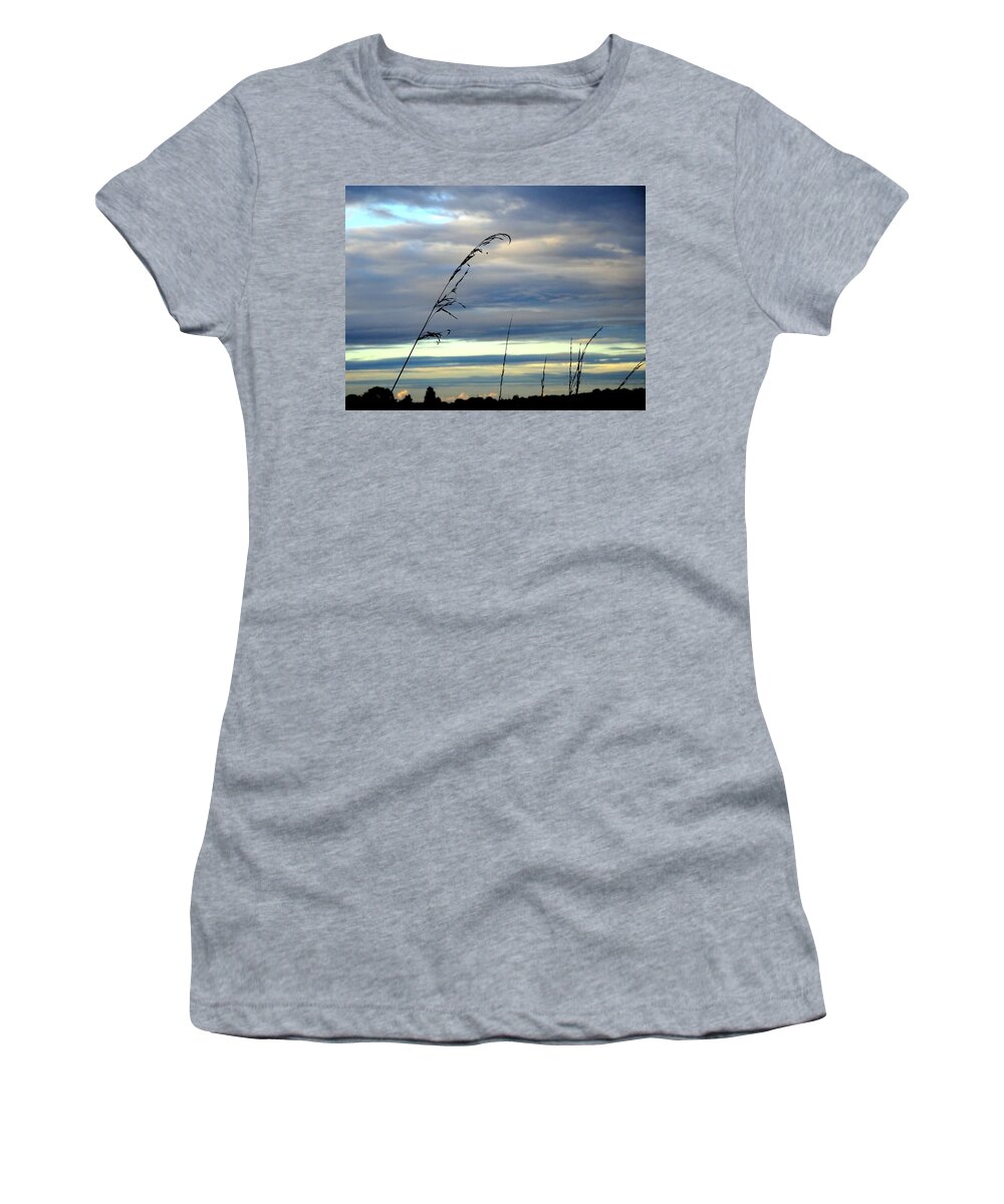 Sky Women's T-Shirt featuring the photograph Grass against abstract sky by Susan Baker