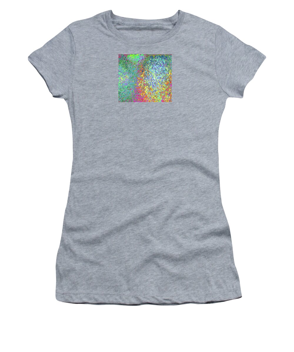 Actually The Photo Of Grass Growing On A Vertical Wall In A Bar In Key West ...then Pushed To Its Limits Digitally To Obtain Maximum Color To Match Its Maximum Texture Women's T-Shirt featuring the photograph Grass on the wall by Priscilla Batzell Expressionist Art Studio Gallery